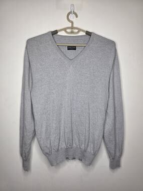 Allen Edmonds grey merino wool long sleeve v-neck sweater - XXL / 2XL